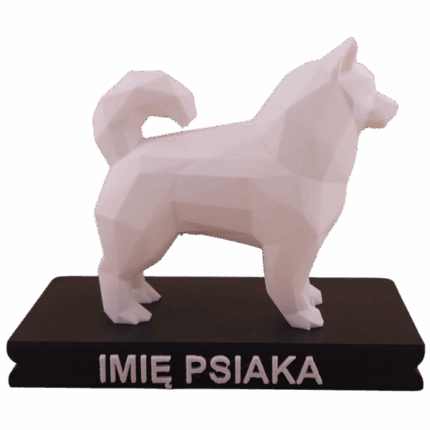 FIGURKA PIES SAMOYED Z IMIENIEM